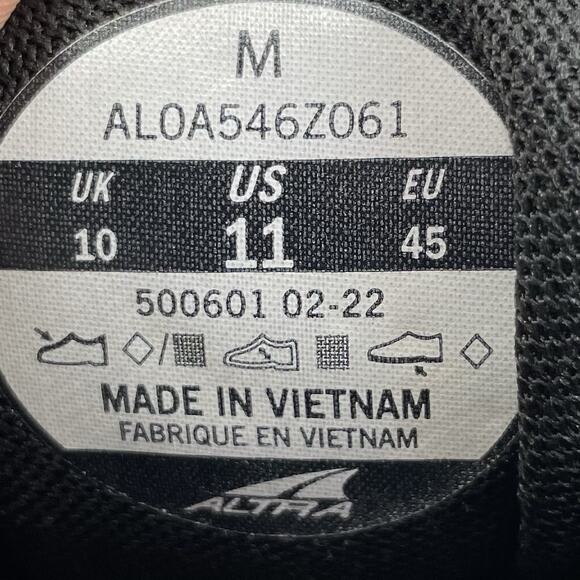 Altra Superior 5 Running Shoes Mens Size 11 Black Red Mesh Athletic Sneakers - Picture 8 of 9